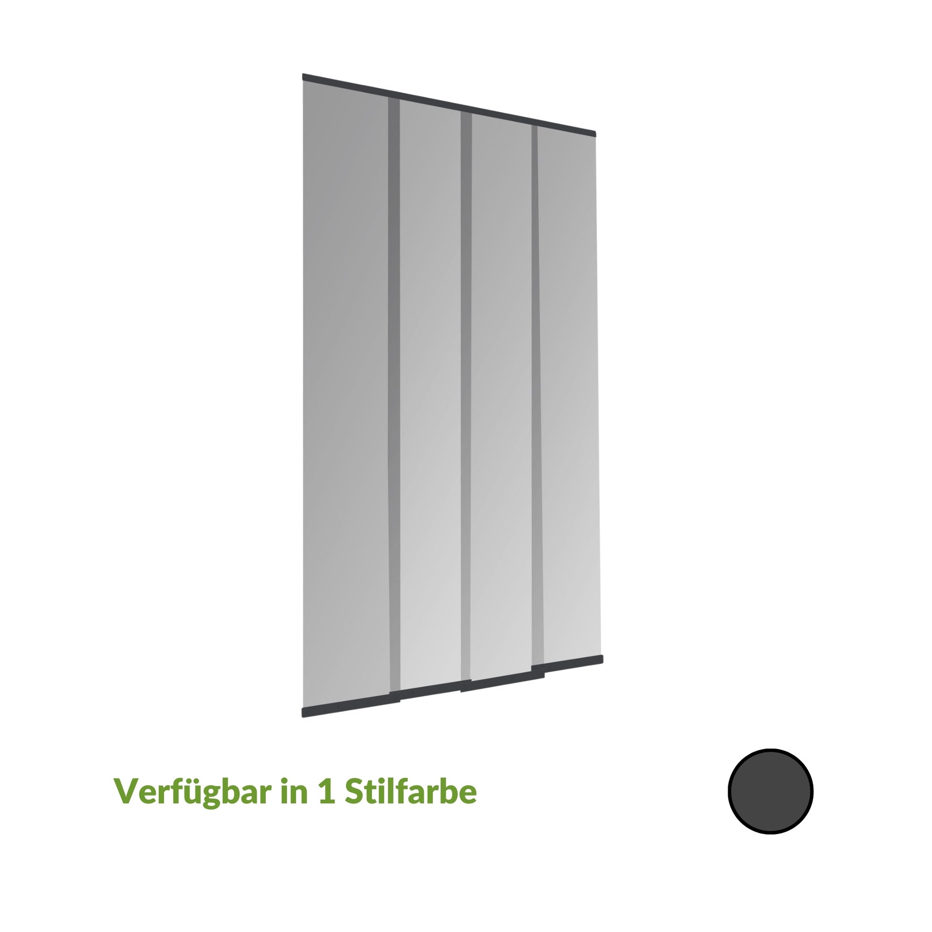 Insektenschutz-Vorhang in Schwarz, platzsparend und stilvoll, ideal fuer Tueren und Fenster.