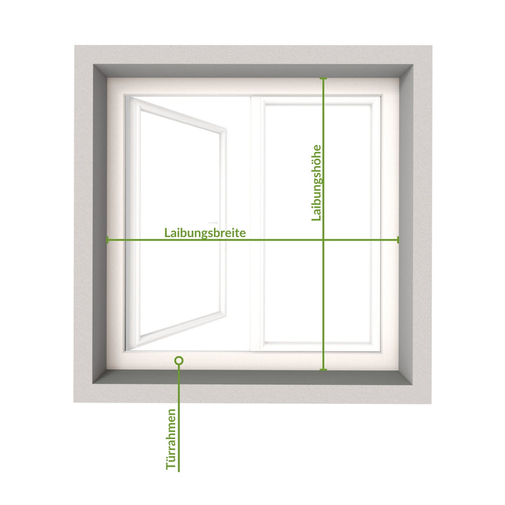 Ausmessen der Laibungsbreite und Laibungshoehe für perfekte Passform von Insektenschutztueren.